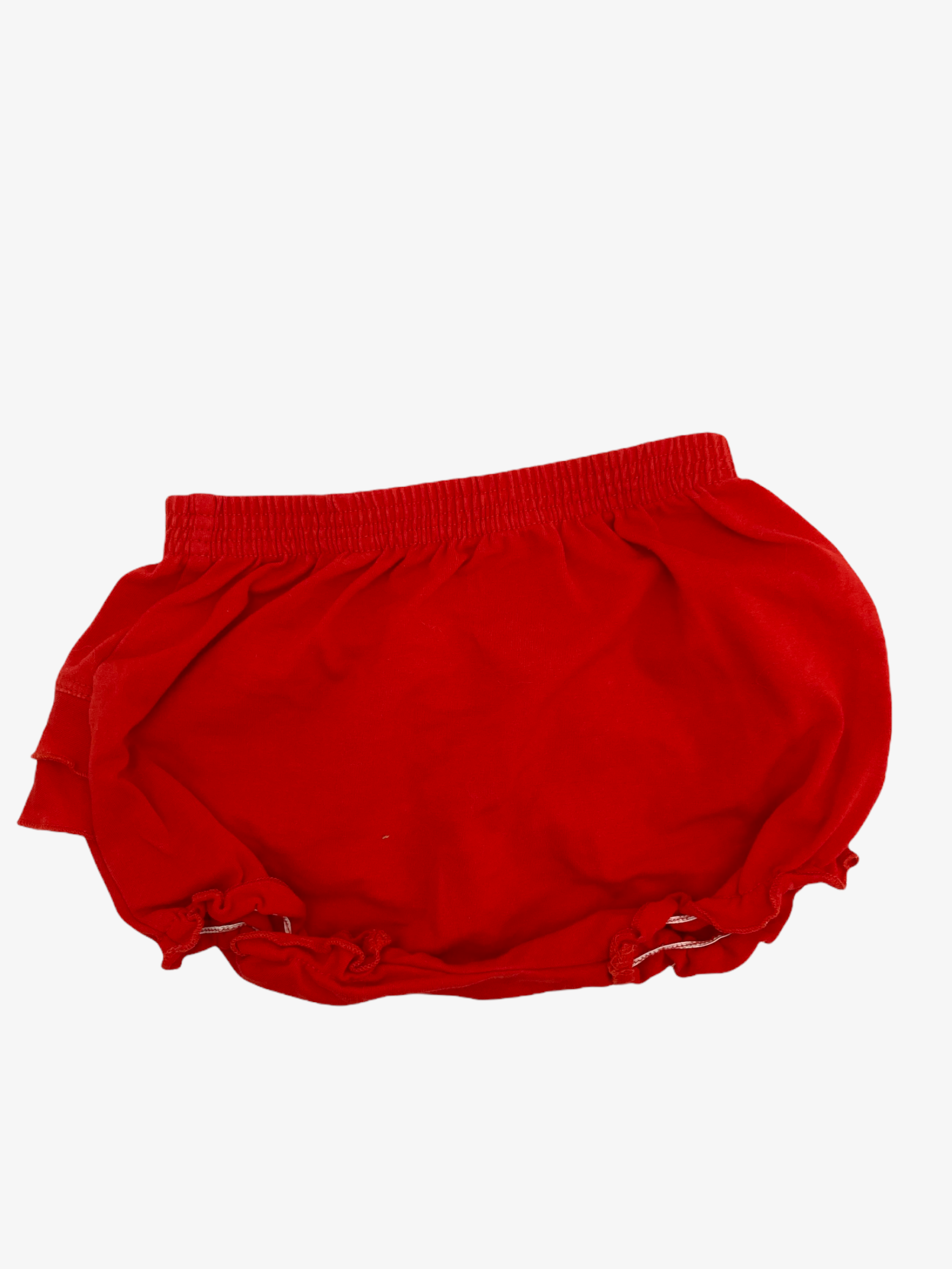 Rode bloomer • Tweedehands korte broek van merk Gymp in maat 68 •  Tweedehands Kinderkleding • Restory