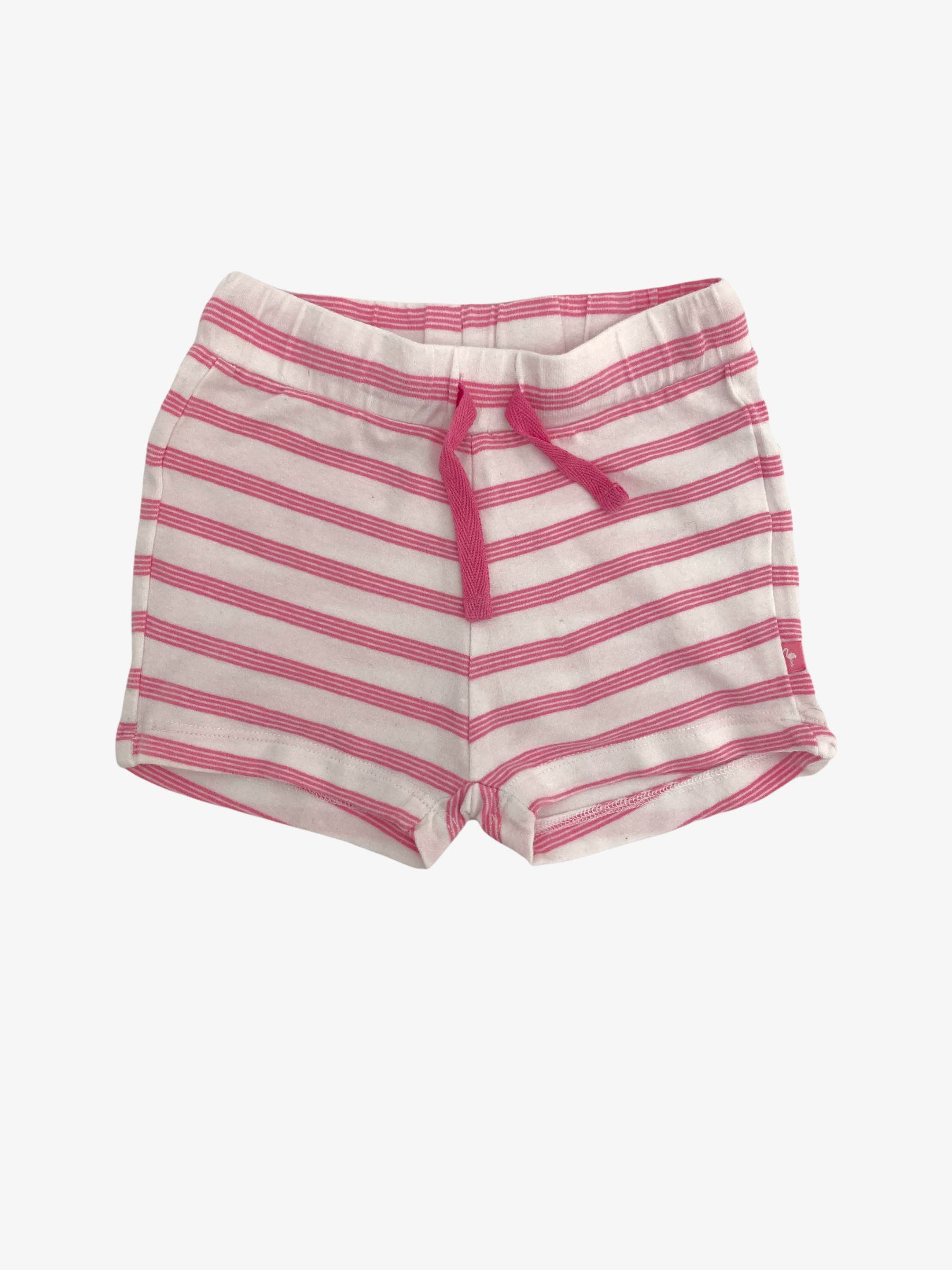 Gestreepte broek • Tweedehands korte broek van merk Prenatal in maat 74 •  Tweedehands Kinderkleding • Restory