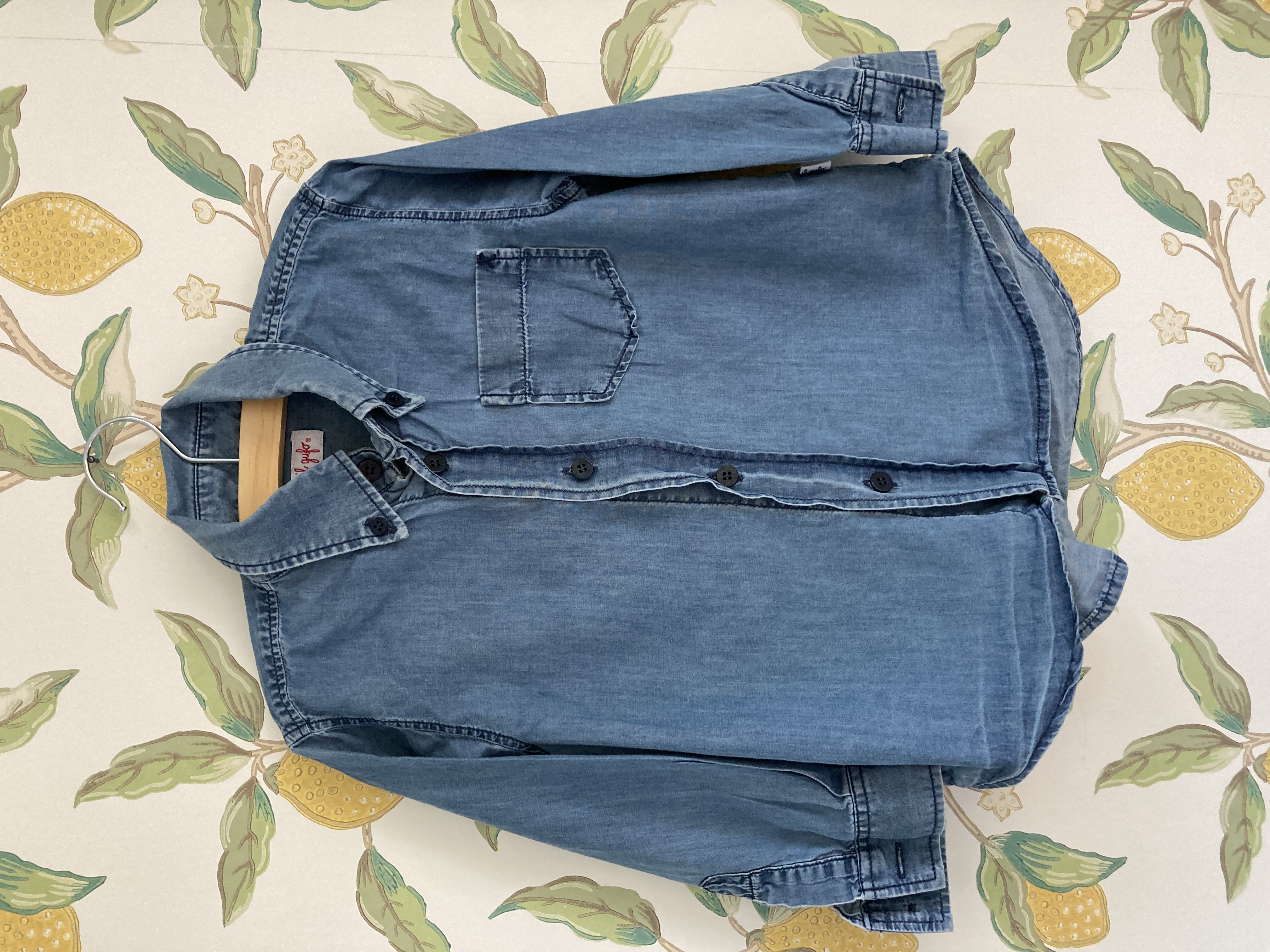 Spijker overhemd • Tweedehands overhemd van merk Il gufo in maat 98 •  Tweedehands Kinderkleding • Restory